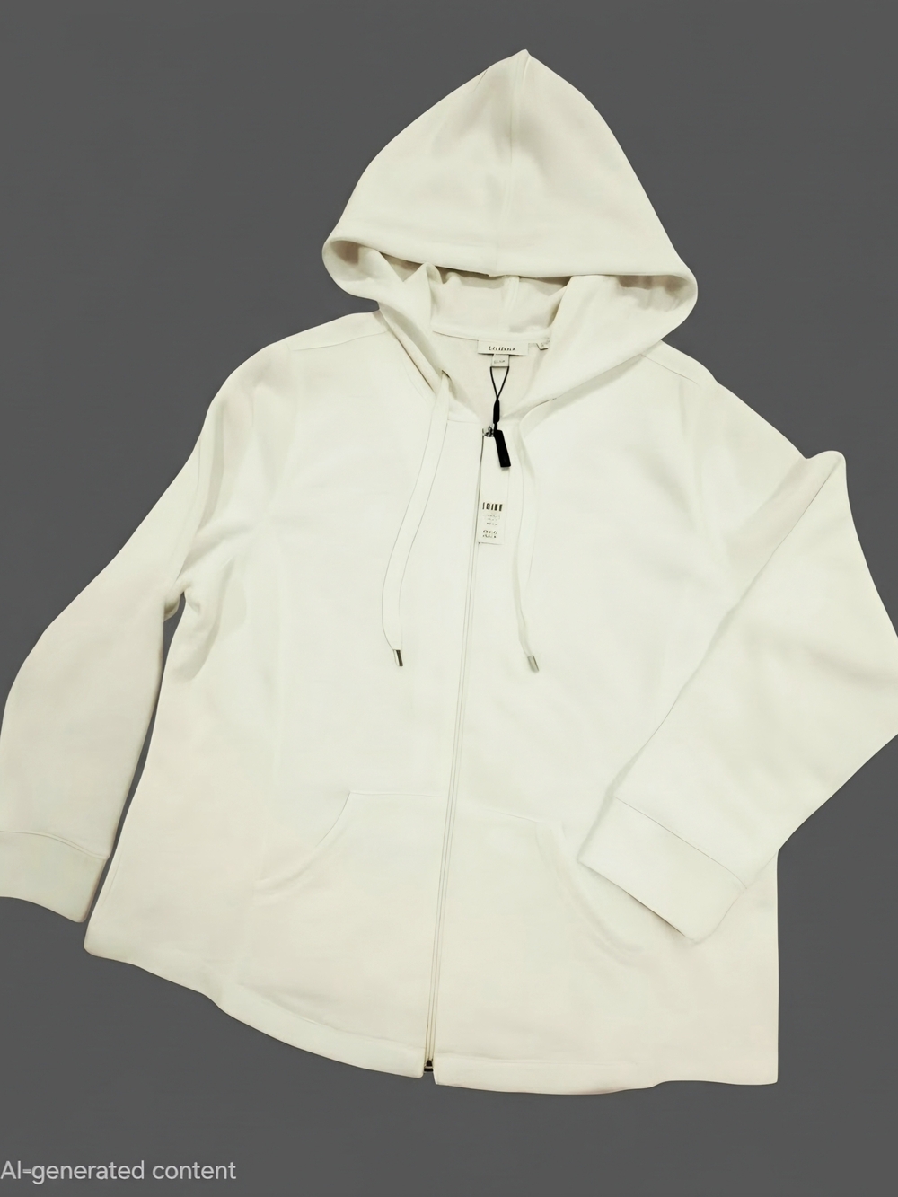 Chico's Off-White Full-Zip Knit Hoodie XL NWT
